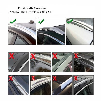 Universal Car Top Crossbars for Vehicle With Flush Rails 3