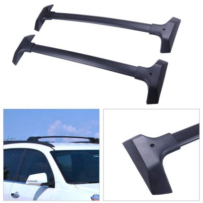 Special Full Set Cross Bar for 2009-2017 Chevrolet Traverse Sport Utility with Side Rail (Black) 1