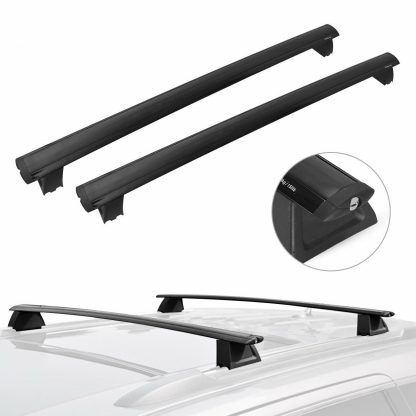 Special Cross Bar for 2011-2023 Jeep Grand Cherokee with Chrome Side Rail (Black) 2