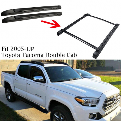 Special Cross Bar For 2005-2023 Toyota Tacoma Double Cab OE Style Roof Rack Set (Black) 9