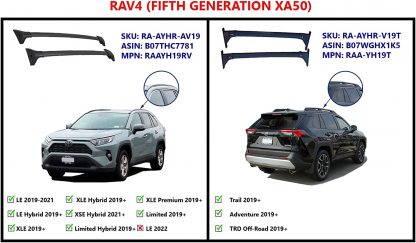 Special Cross Bar for 2019 - 2024 Toyota RAV4 ( Black) OEM Style 3