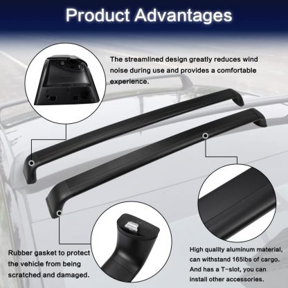 Special Cross Bars For Tesla Model Y Black Aluminum Roof Rack Lockable 8