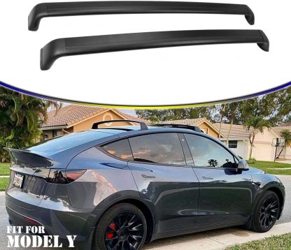 Special Cross Bars For Tesla Model Y Black Aluminum Roof Rack Lockable 1